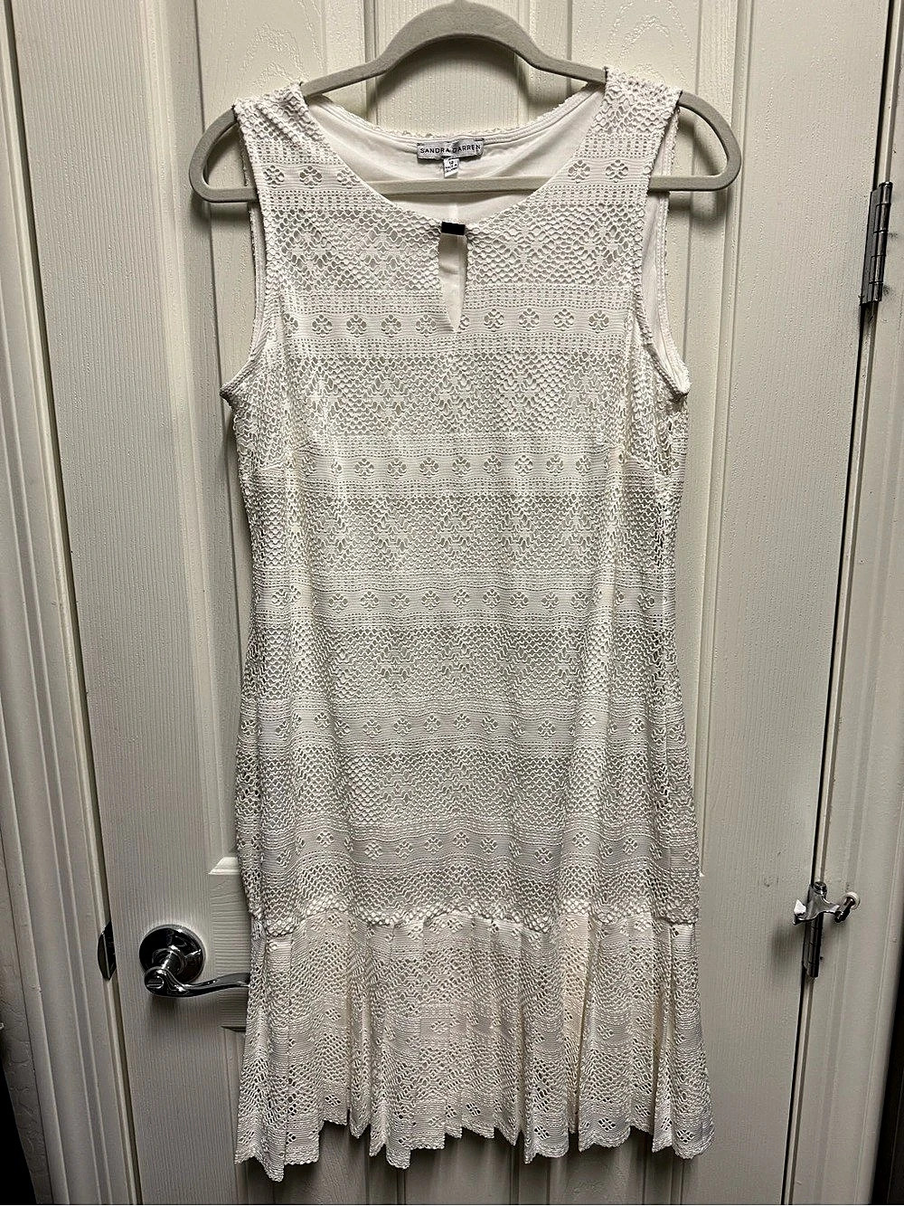 Sandra Darren White Lace Mini Dress Size 12